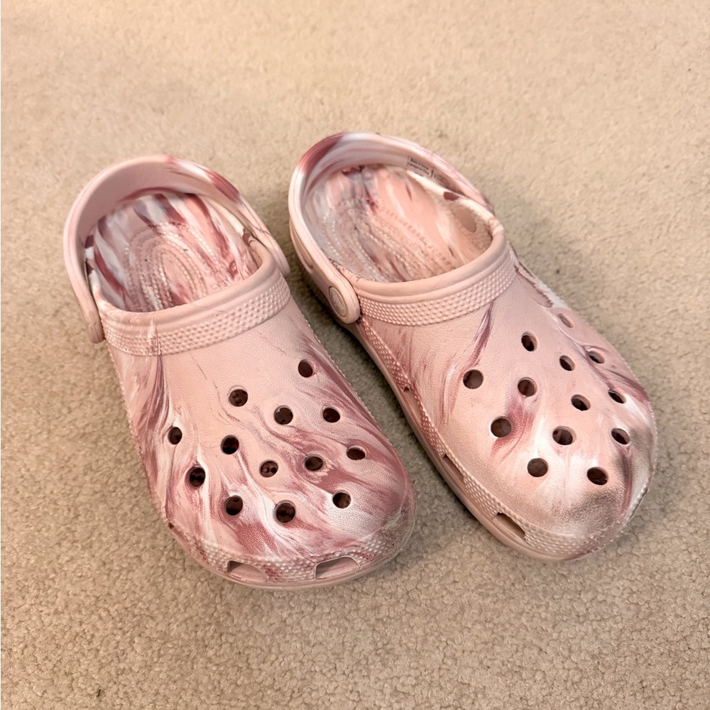 Pink Marble Crocs